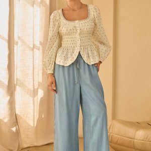 Poplin Peplum Top